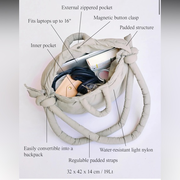 Olive Green Tote Bag - Picture 3 of 10